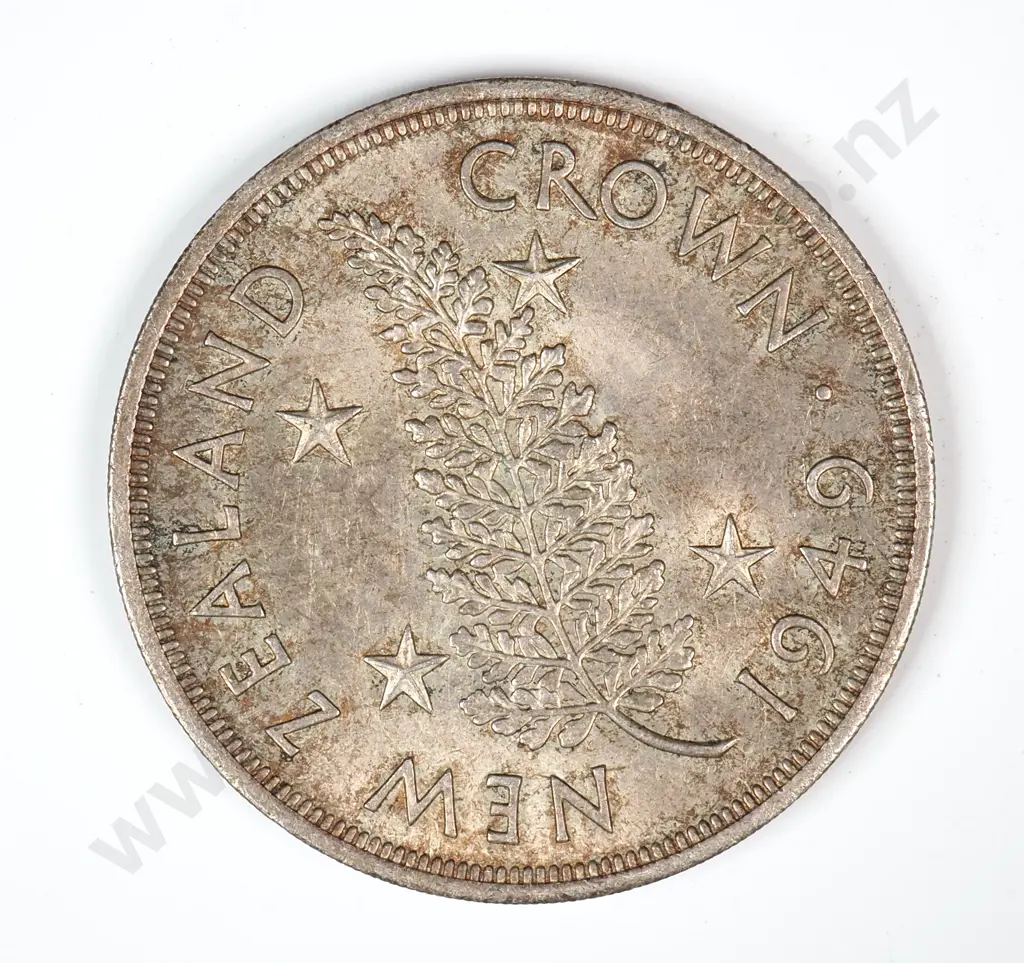 1949 New Zealand Crown 50% Silver  Image 1++