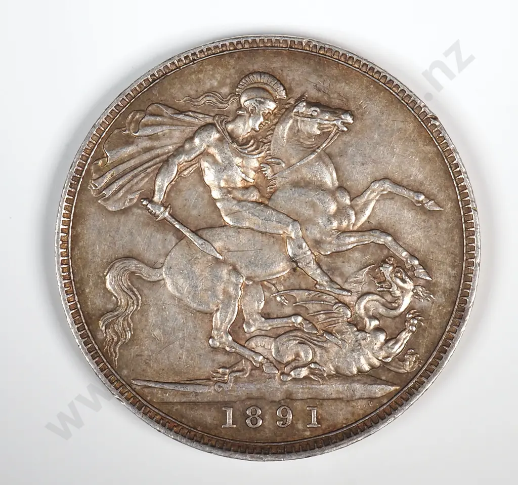 1891 United Kingdom Silver Crown - Nice Details Image 1++
