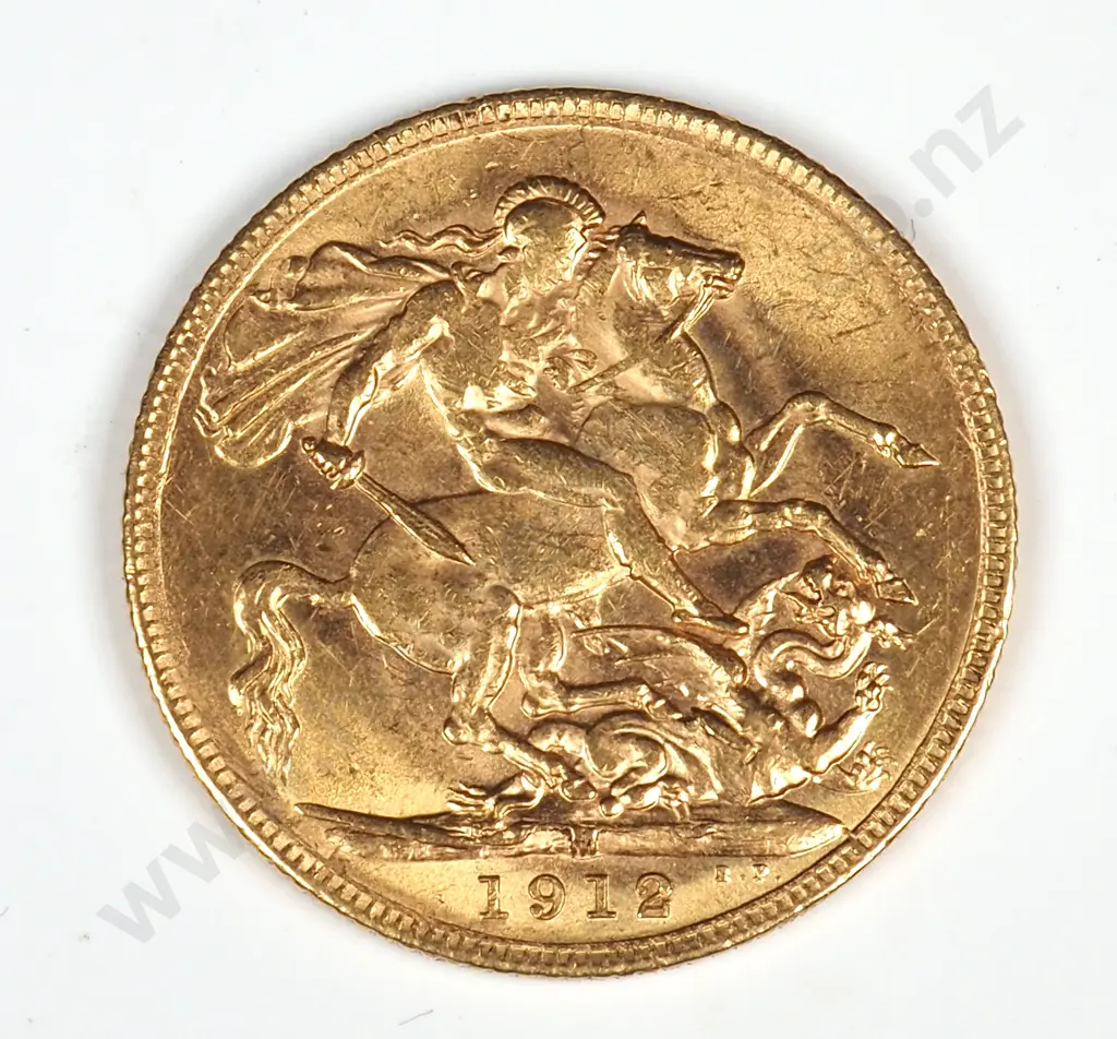 1912 Melbourne Full Sovereign Gold Coin  Image 1++