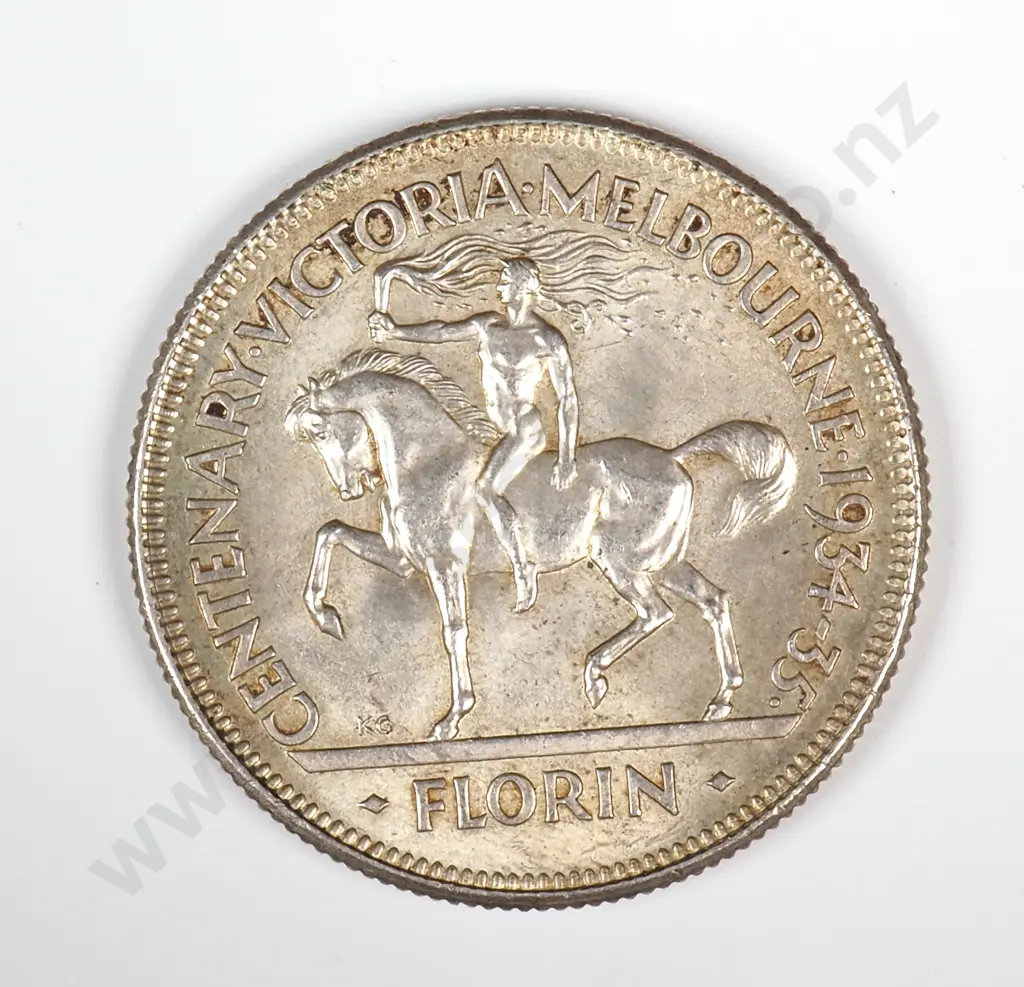 1934-35 Australia - Melbourne Centenary Florin - UNC  Image 1++