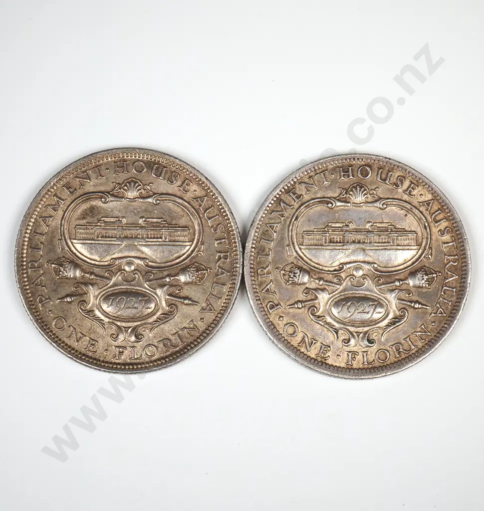 Two 1927 Australian Florins - Better Grades  Image 1++