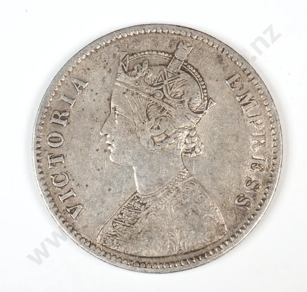 1895 India One Rupee Silver Coin  Image 1++