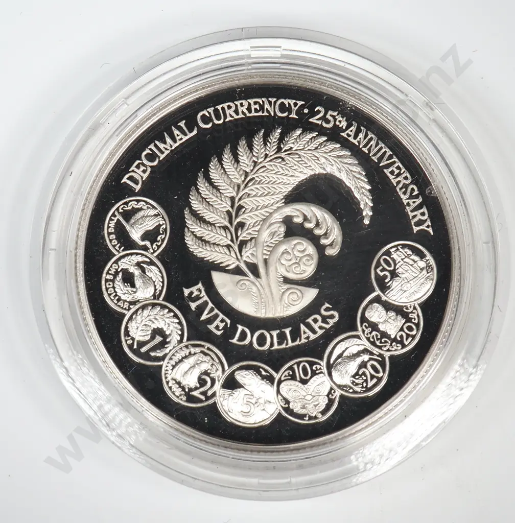 1992 New Zealand Sterling Silver Proof Dollar  Image 1++
