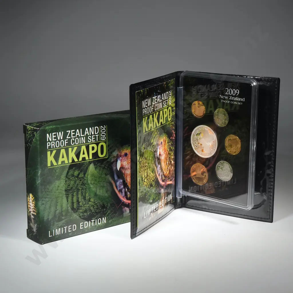 2009 New Zealand Currency Coin Set One Ounce Silver Proof CV $180 Image 1++