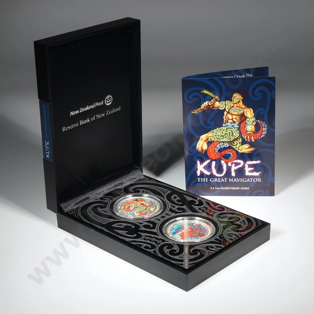 Two 2019 Kupe the Great Navigator One Ounce Silver Proof Coins CV $400 Image 1++