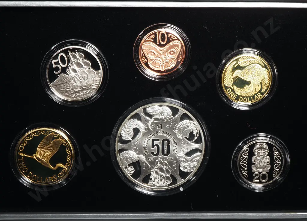 2017 New Zealand Currency Coin Set One Ounce Silver Proof Image 1++