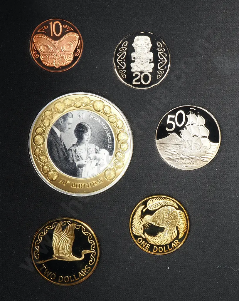 2016 New Zealand Proof Currency Set w One Ounce Silver Proof Coin  Image 1++