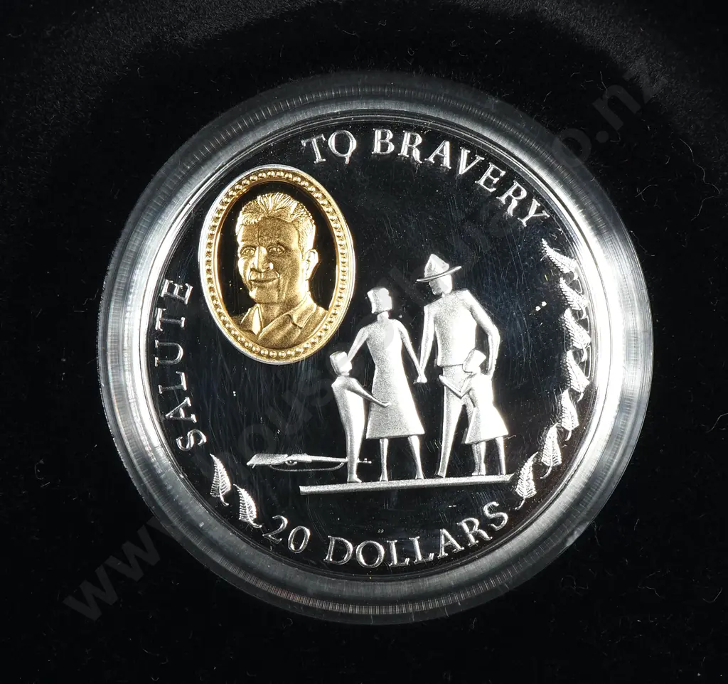 New Zealand Proof Silver 20 Dollar Upham Coin  Image 1++