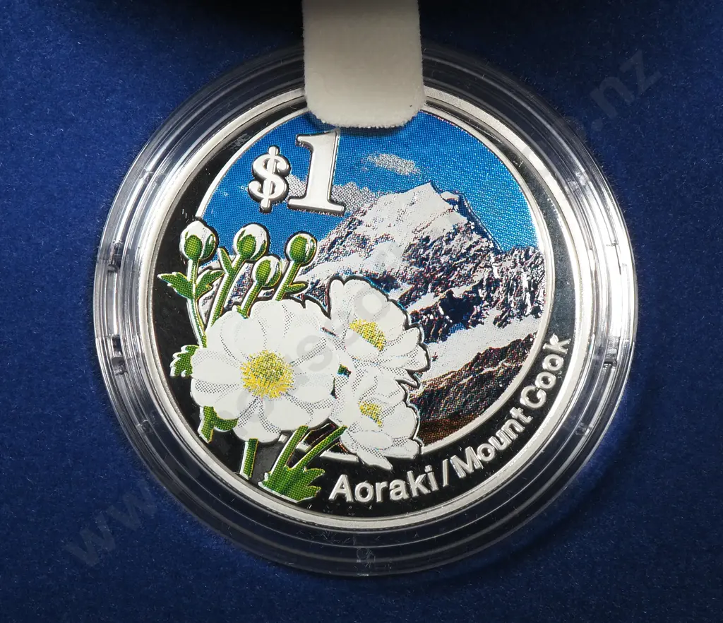 2007 New Zealand Aoraki/Mount Cook Japan Mint One Ounce Silver Proof Coin Image 1++