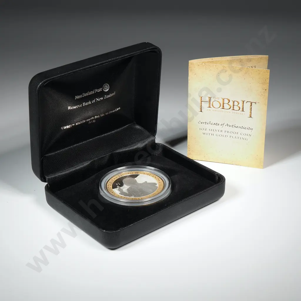 2012New Zealand The Hobbit One Ounce Silver Coin With Gold Plating  Image 1++