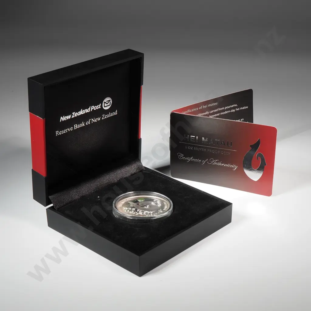 2012 New Zealand Hei Matau Coin One Ounce Silver Proof Image 1++