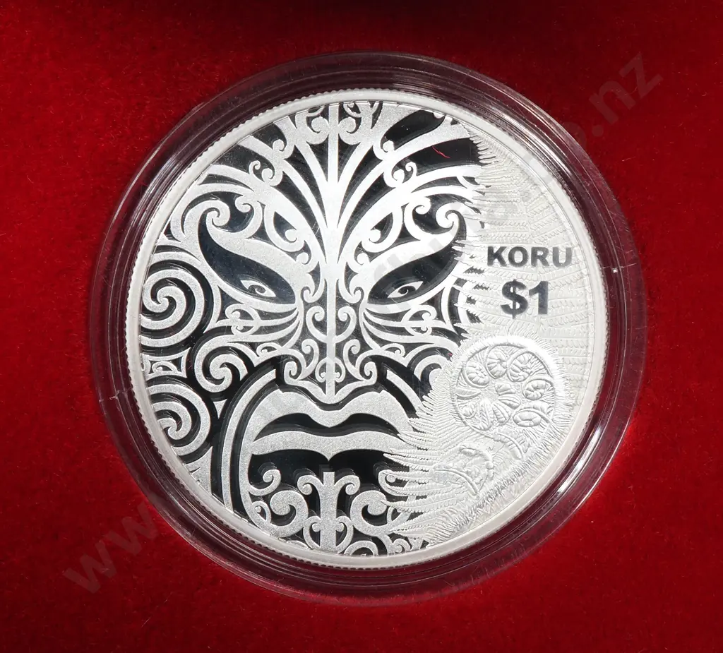2013 New Zealand Koru Proof Coin- One Troy Ounce Silver Image 1++