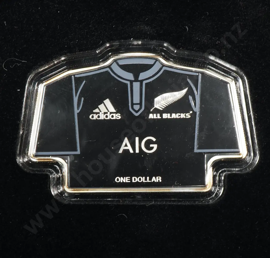 2015 New Zealand All Blacks Jersey Silver Proof Coin- One Ounce Silver Image 1++
