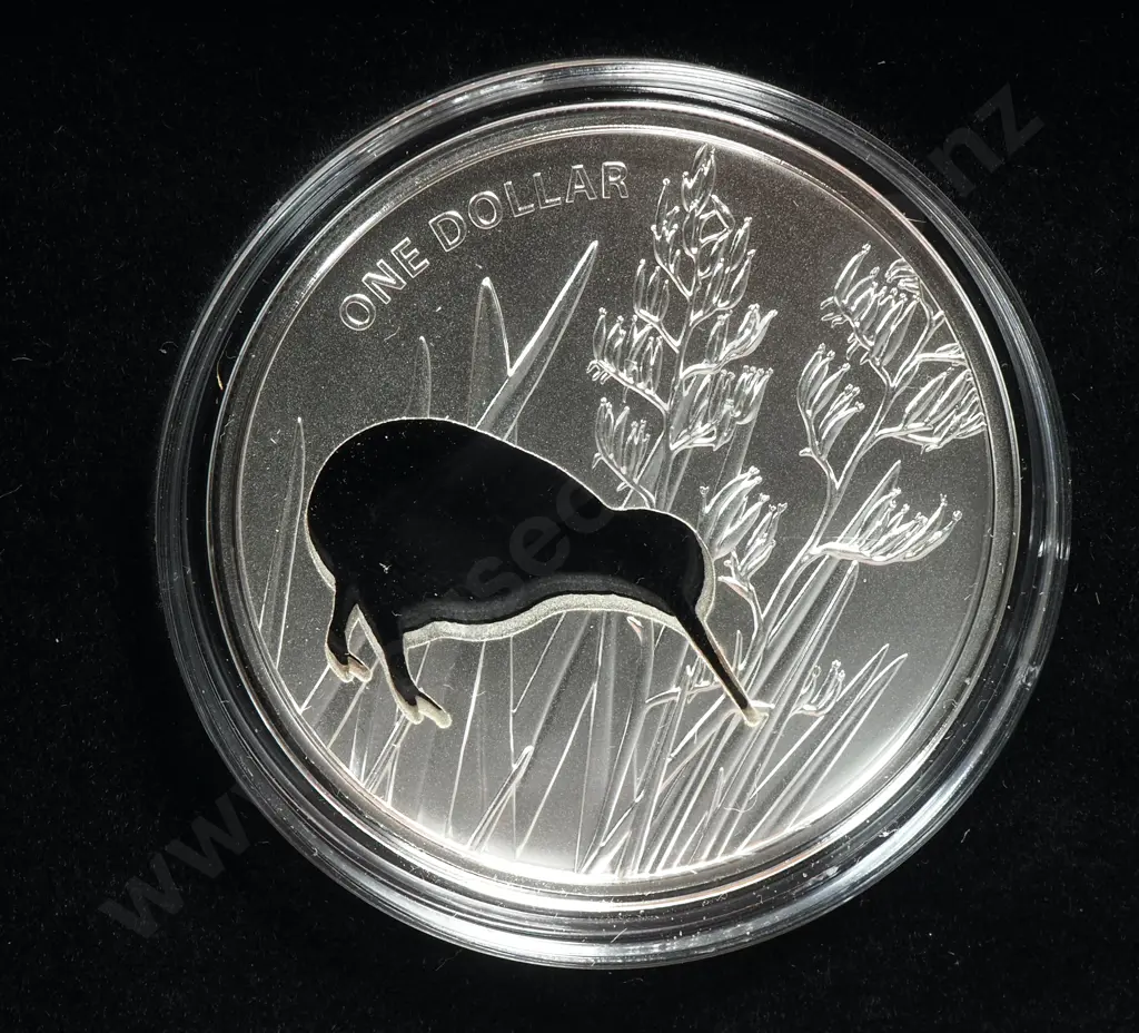2015 New Zealand Kiwi Silhouette Coin One Ounce Silver Image 1++