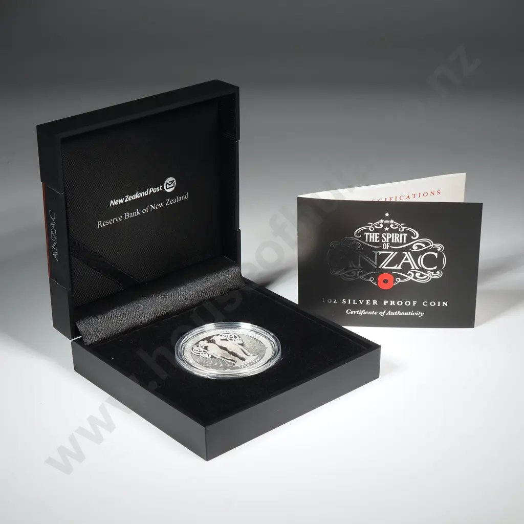 2015 New Zealand Anzac Commemorative Coin One Ounce Silver Proof Image 1++