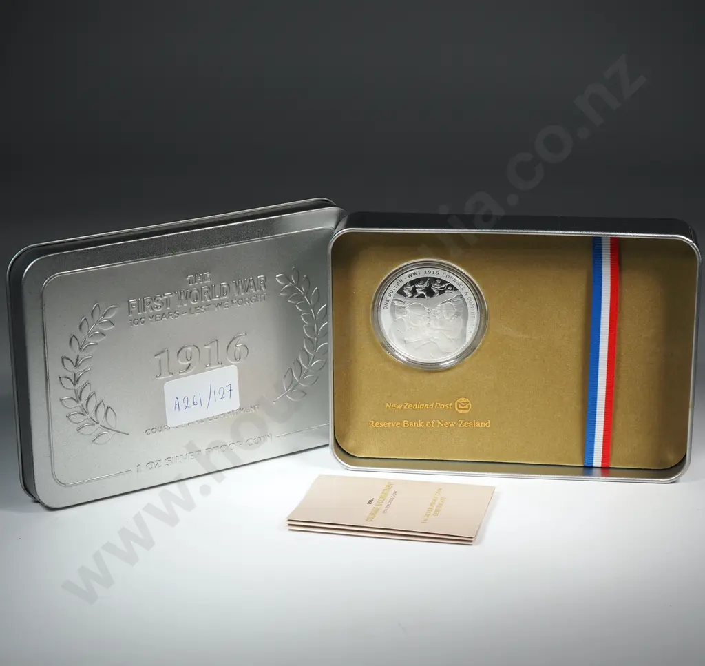 1916 - 2016 Courage & Commitment One Ounce Silver Proof Coin  Image 1++