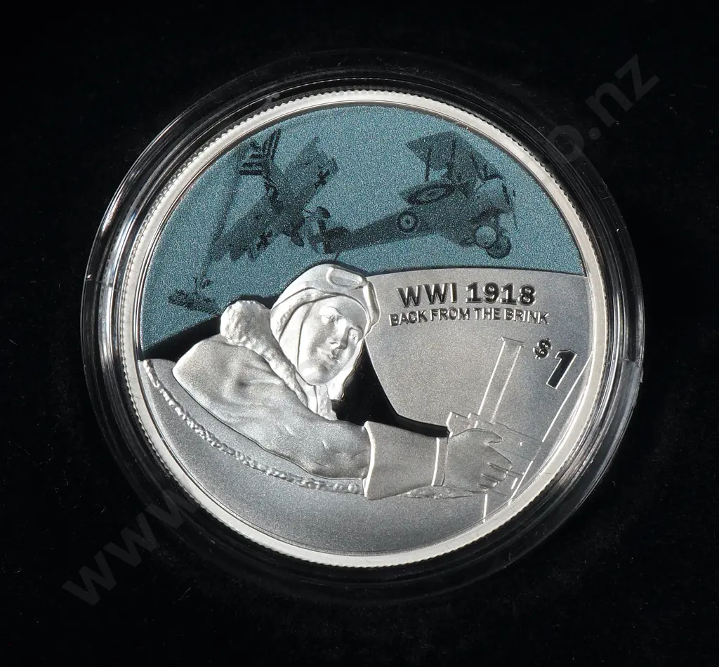 2018 New Zealand 1918 Back From The Brink- One Ounce Silver Proof Coin Image 1++