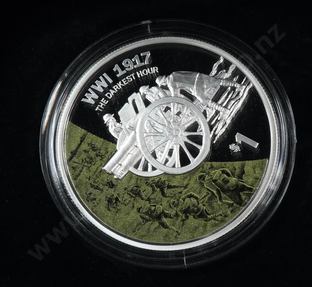 2017 New Zealand WW1 The Darkest Hour Coin One Ounce Silver Image 1++