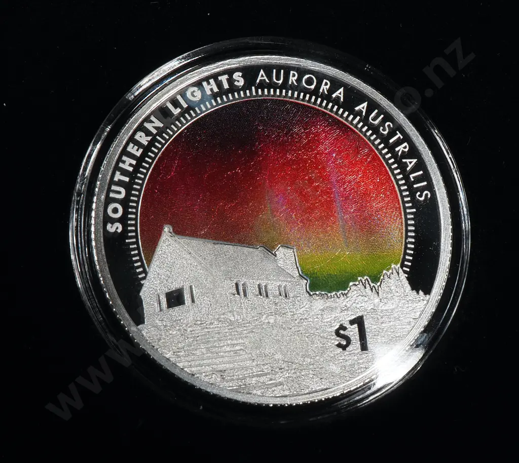 2017 New Zealand Southern Lights Aurora One Ounce Silver Proof Coin  Image 1++
