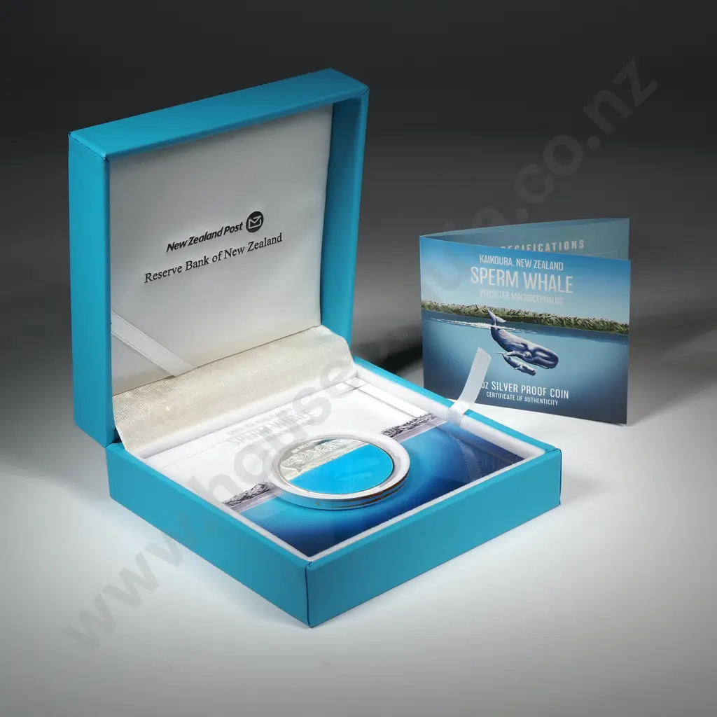 2018 New Zealand Sperm Whale One Ounce Silver Proof Coin Image 1++