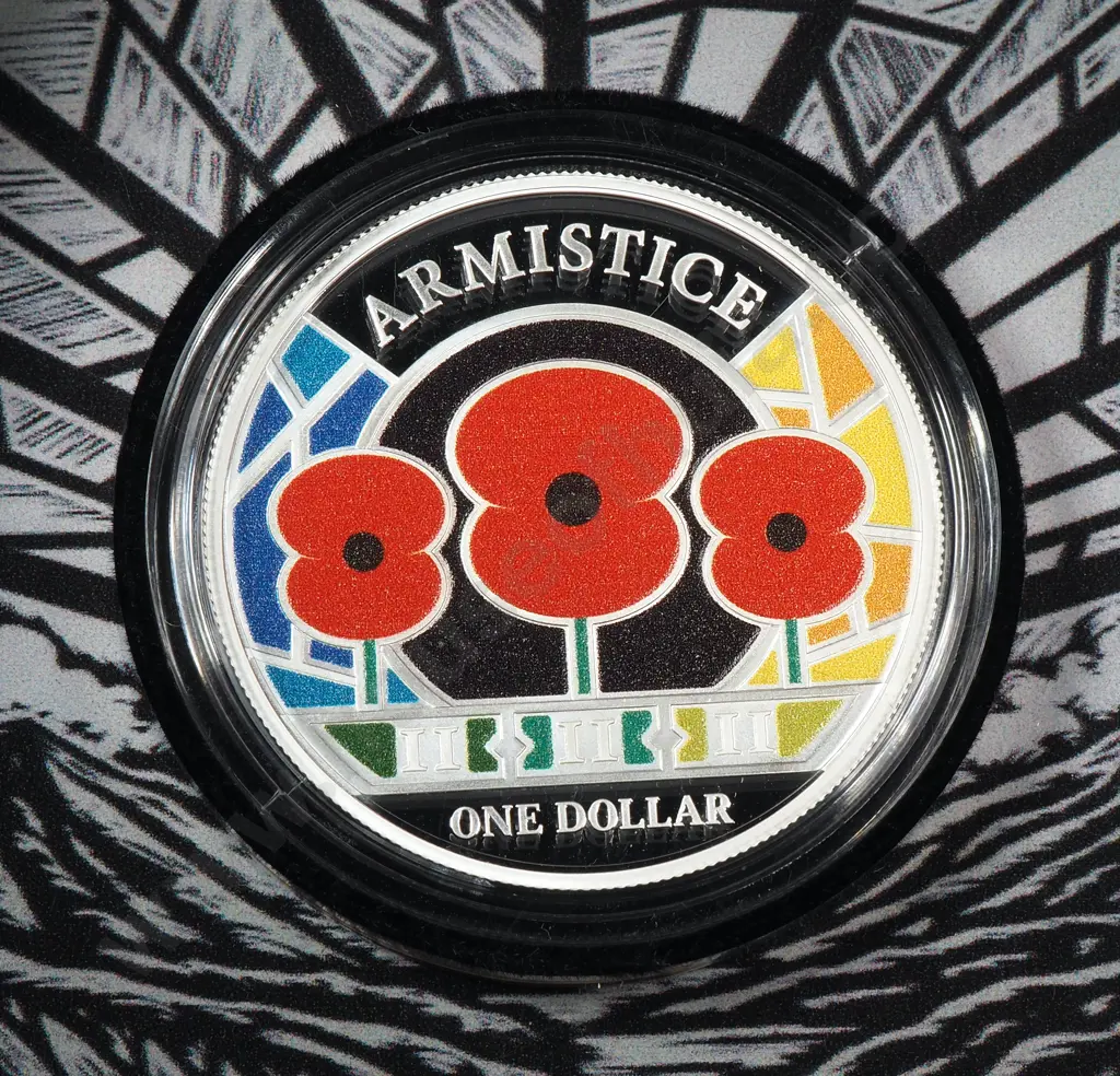 2018 New Zealand ANZAC Armistice Coin One Ounce Silver Proof  Image 1++