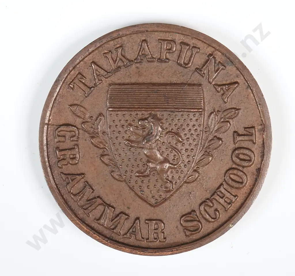 Copper medal “TAKAPUNA GRAMMAR SCHOOL”, 28mm Image 1++