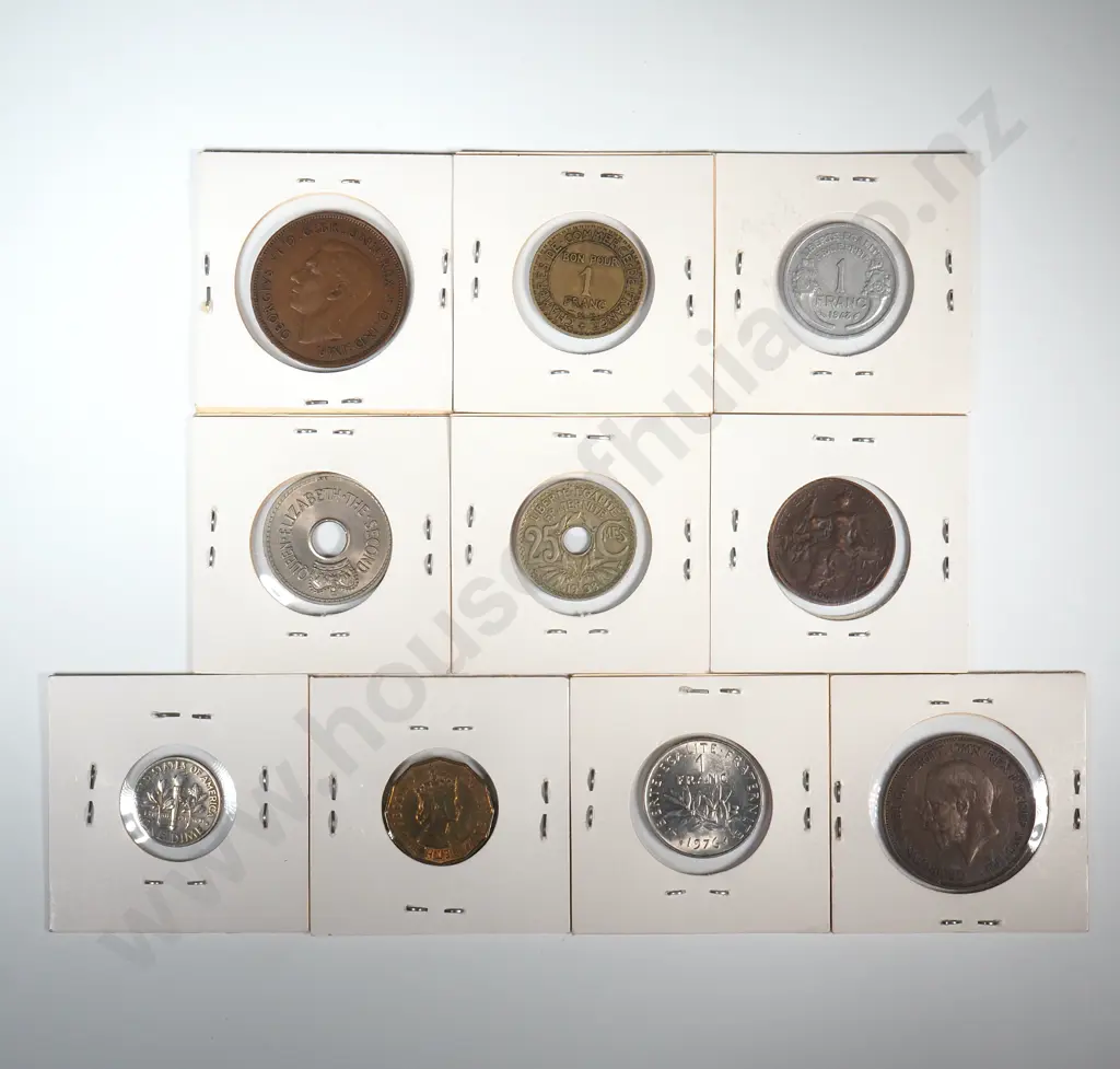 Assorted Lot of Ten Carded World Coins  Image 1++