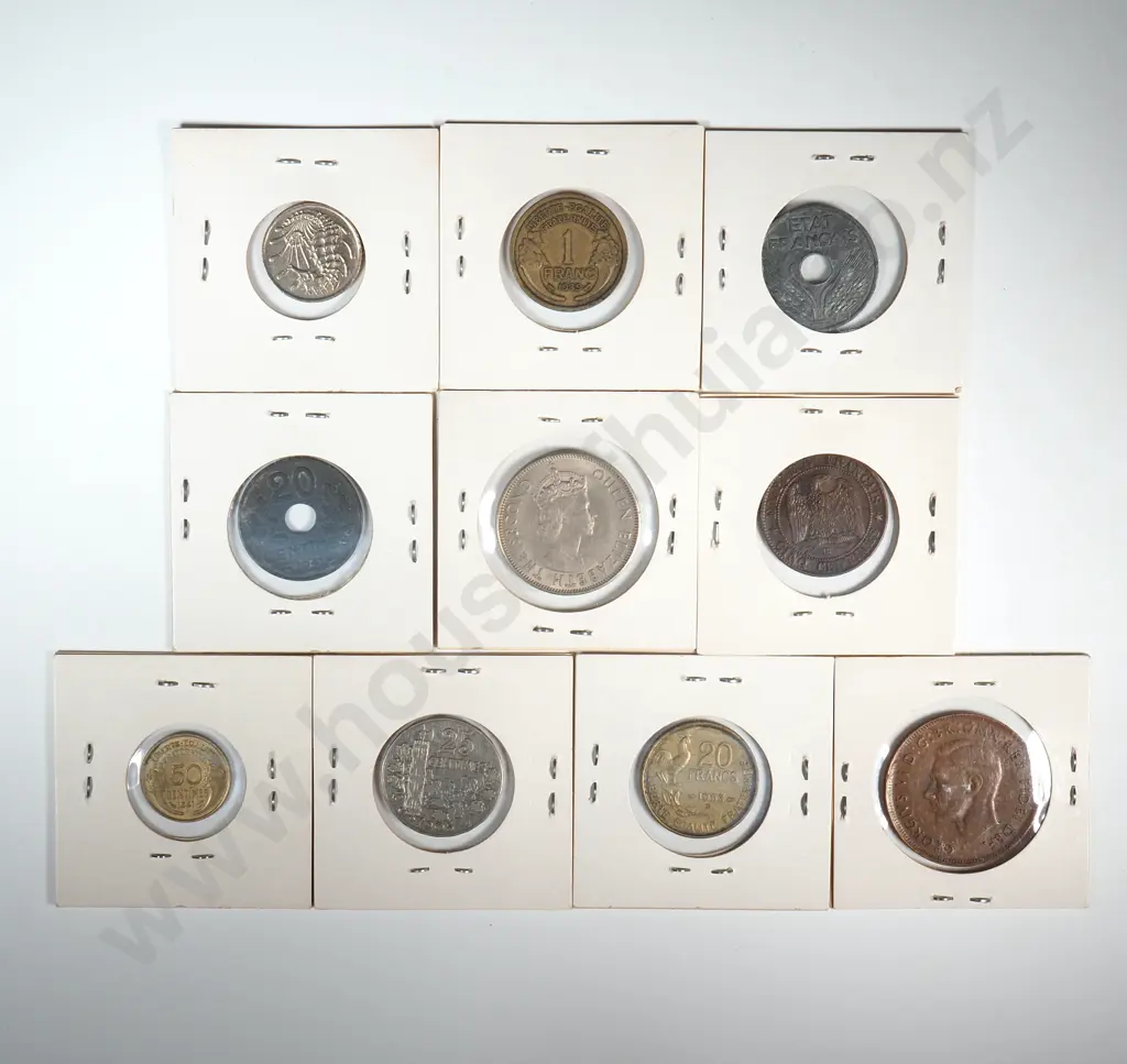 Assorted Lot of Ten Carded World Coins  Image 1++