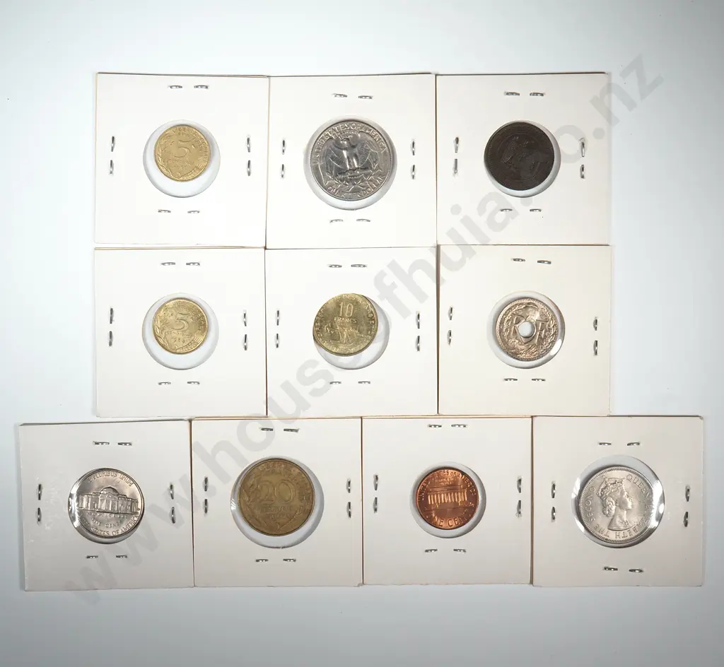Assorted Lot of Ten Carded World Coins  Image 1++