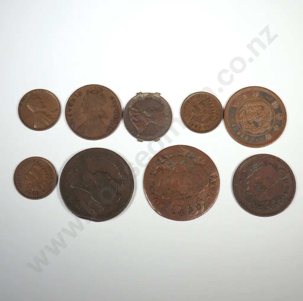 Assorted Lot of Interesting Bronze World Coinage Image 1++