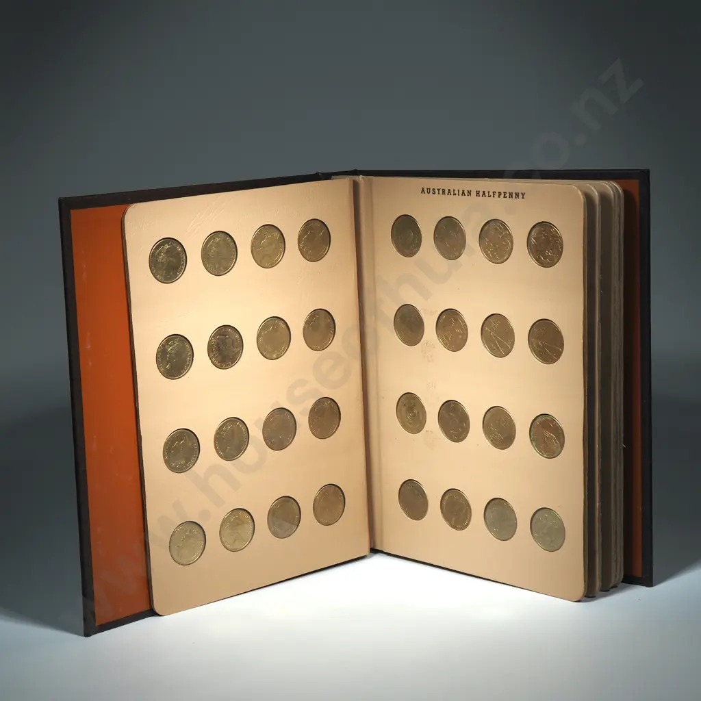 Australian Pre Decimal Coin Album w 32 Australian One Dollar Coins  Image 1++