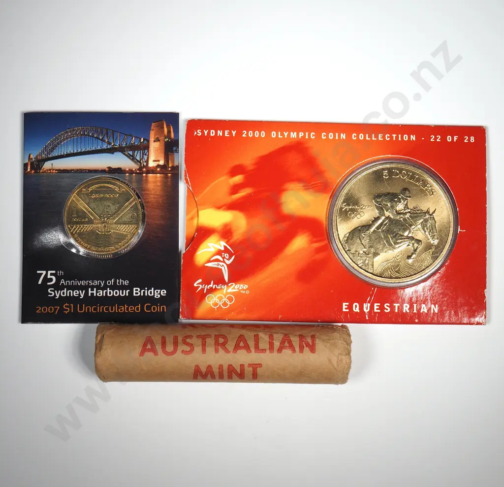 Tow Australian UNC Coins 7 Mint Roll of Australia One Cent Coins Image 1++