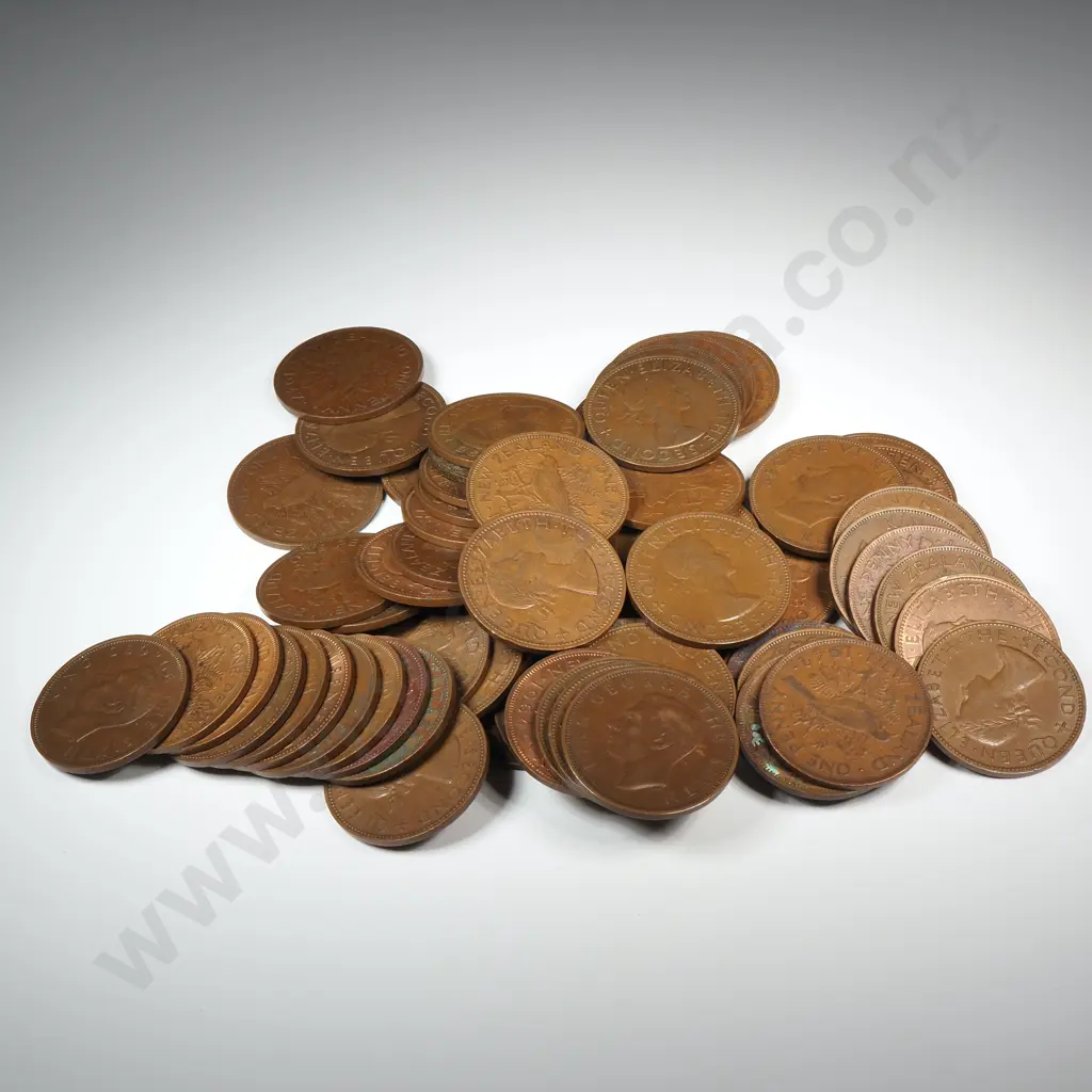 Large Assorted Lot of New Zealand Pennies  Image 1++