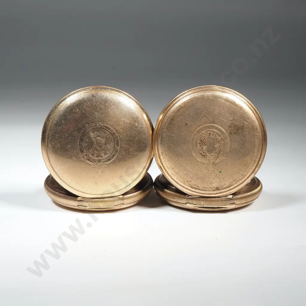 Two Gold Plated Pocket Watches - Elgin & Waltham Image 1++