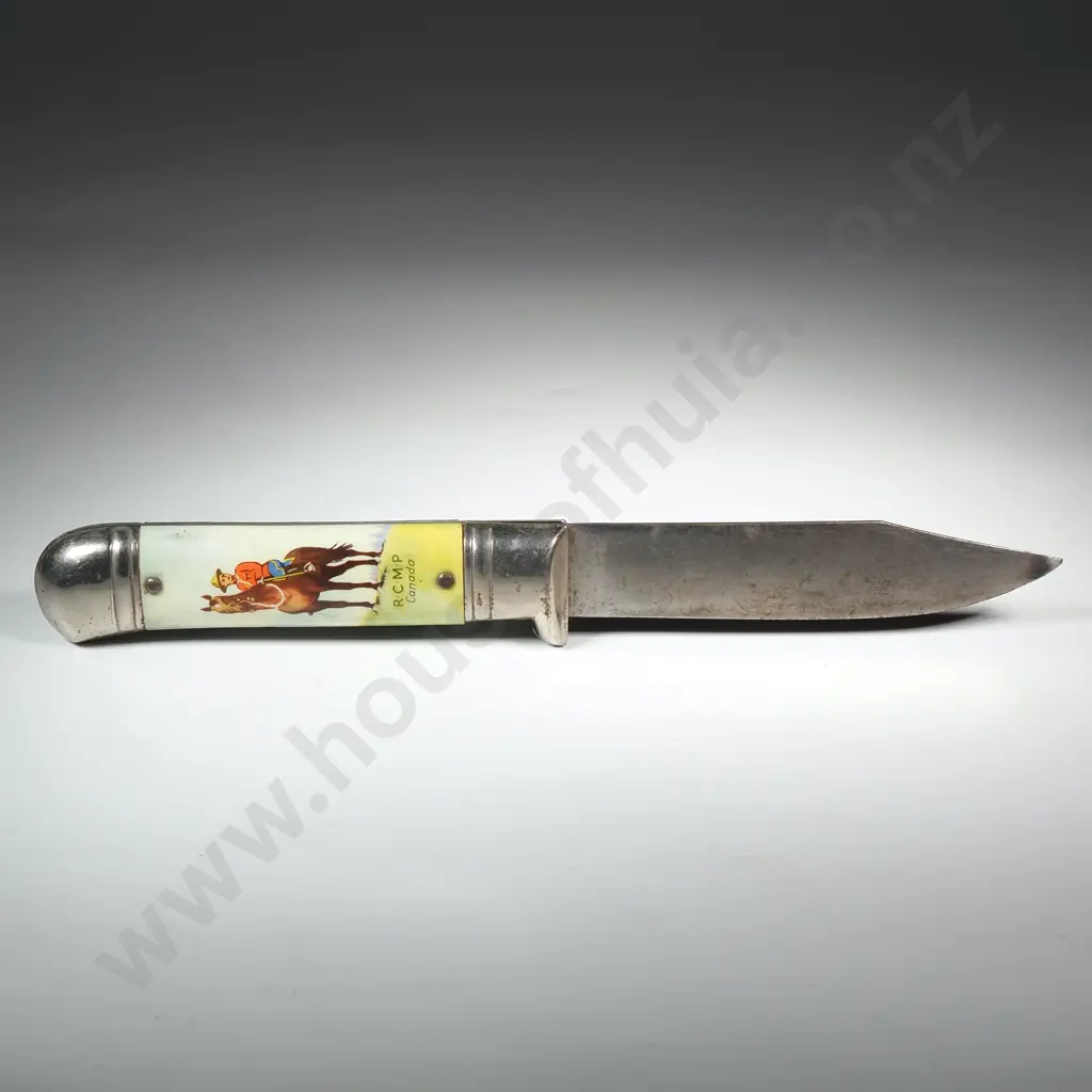 Souvenir Sheath Knife w Leather Sheath - Royal Canadian Mounted Police Image 1++