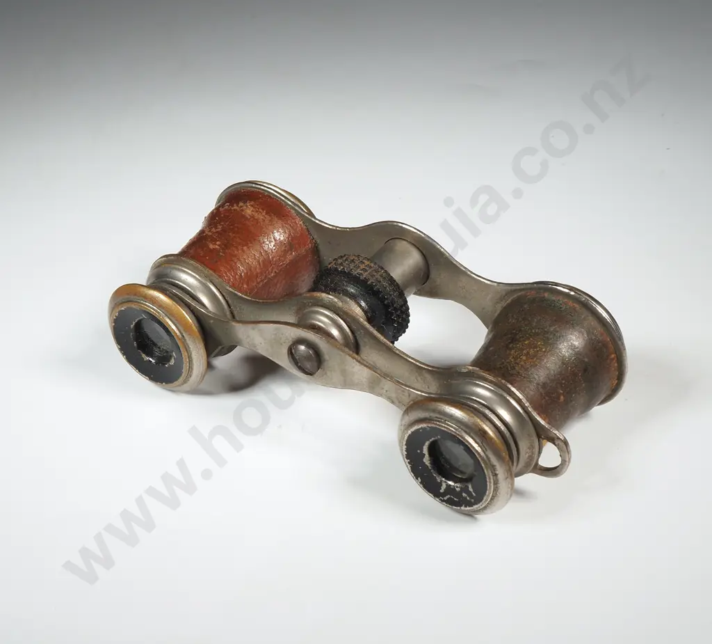 Pair of Leather/Metal Opera Glasses Image 1++
