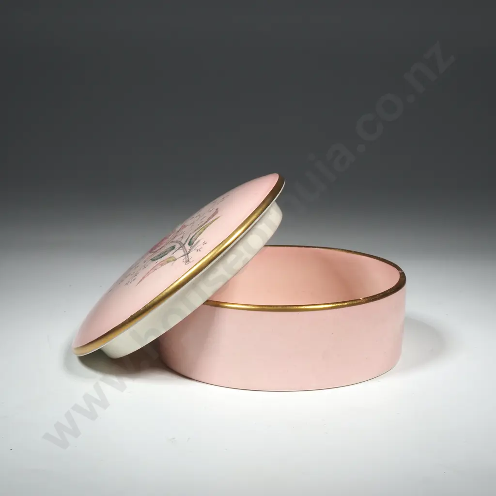 Hand Painted Carlton Ware Trinket Box w Rose Decoration Image 1++