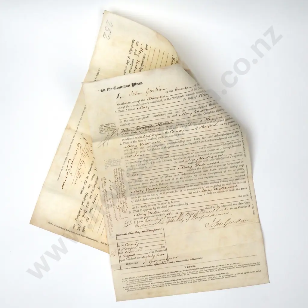 Surrender of Property - County of Hereford - 1874 Image 1++