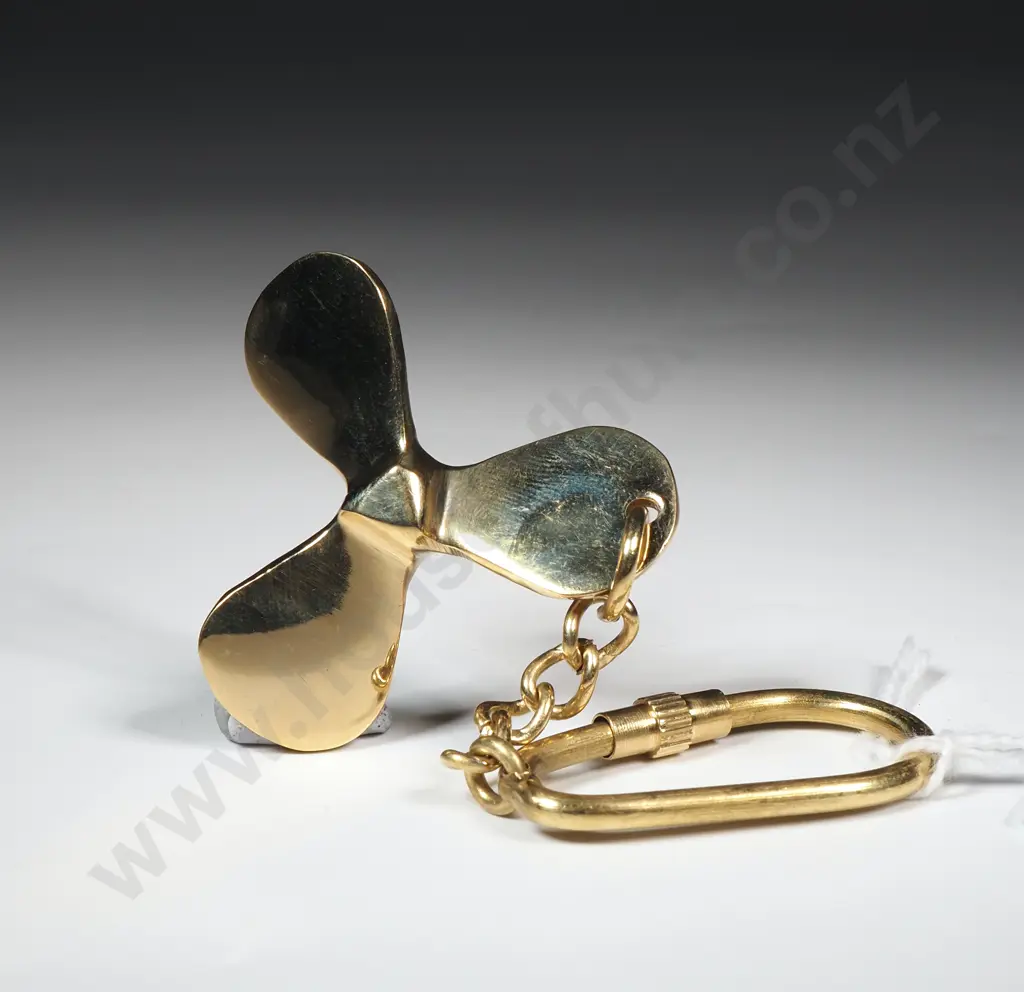 Brass Key Ring w Propellor  Image 1++