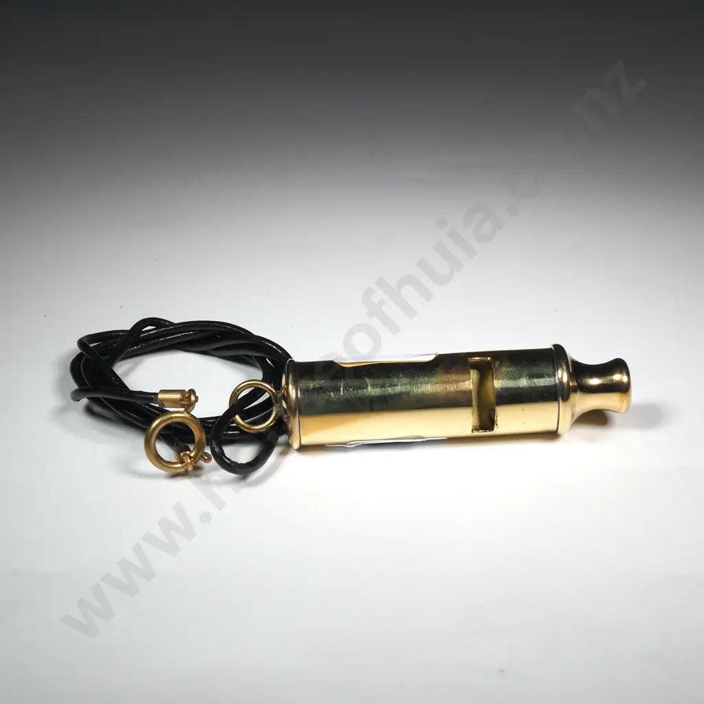 Brass Whistle w Black Cord Image 1++