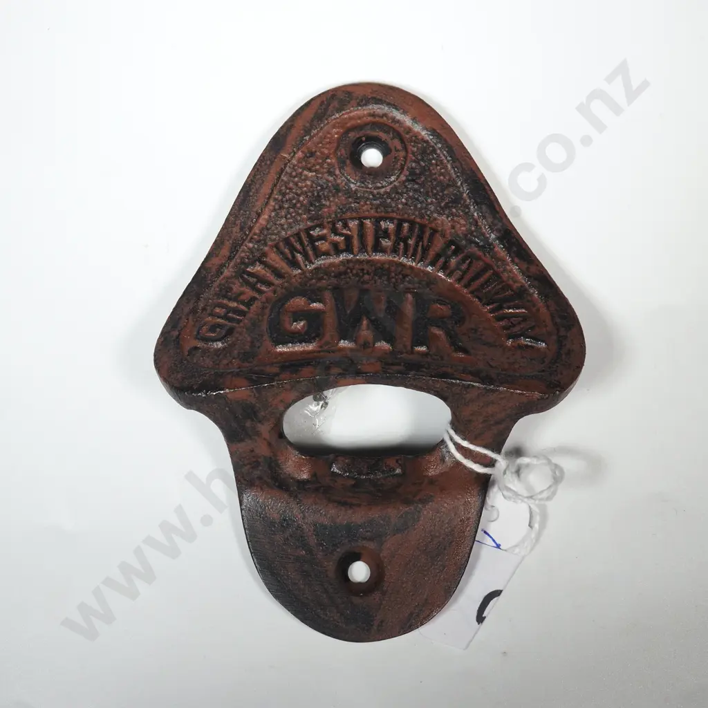 Iron Wall Bottle Opener Etched w Great Western Railway (Replica) Image 1++