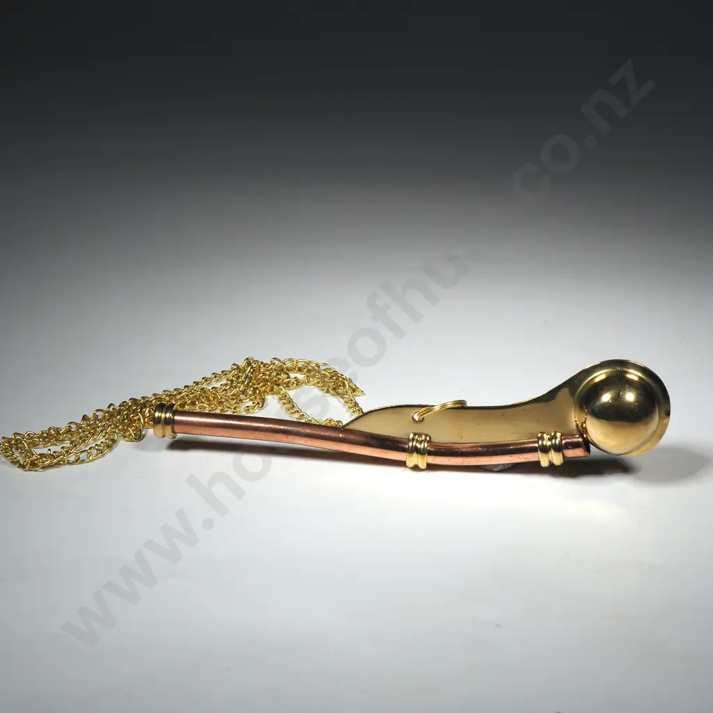 Impressive Brass Whistle w Chain Image 1++
