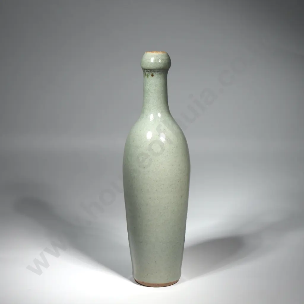 Aina Apse, Pottery Bottle/Vase w Green Celadon Glaze Image 1++