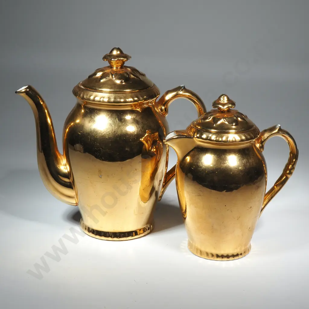 Royal Worcester Gilt Coffee Pot & Water Jug  Image 1++