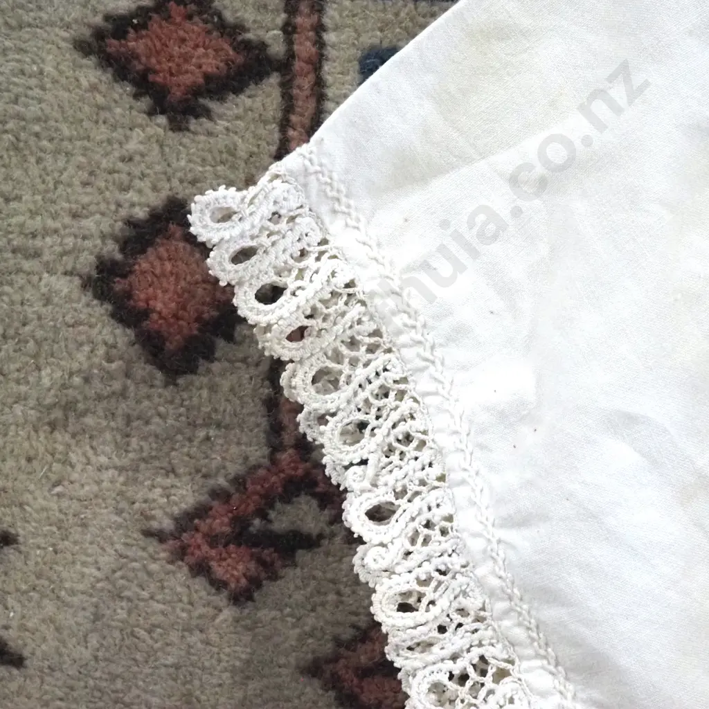 Antique (1886) White Cotton Chemise w Lace Trim Details Image 1++