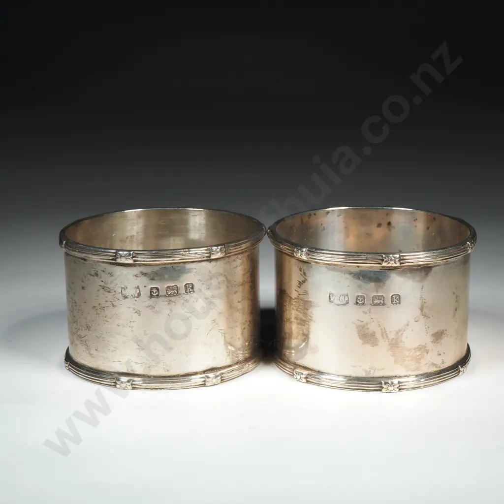 Pair of Sterling Silver Napkin Rings Image 1++