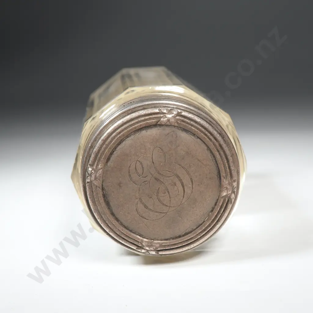 Glass Toilet Jar with Sterling Silver Screw On Lid Image 1++