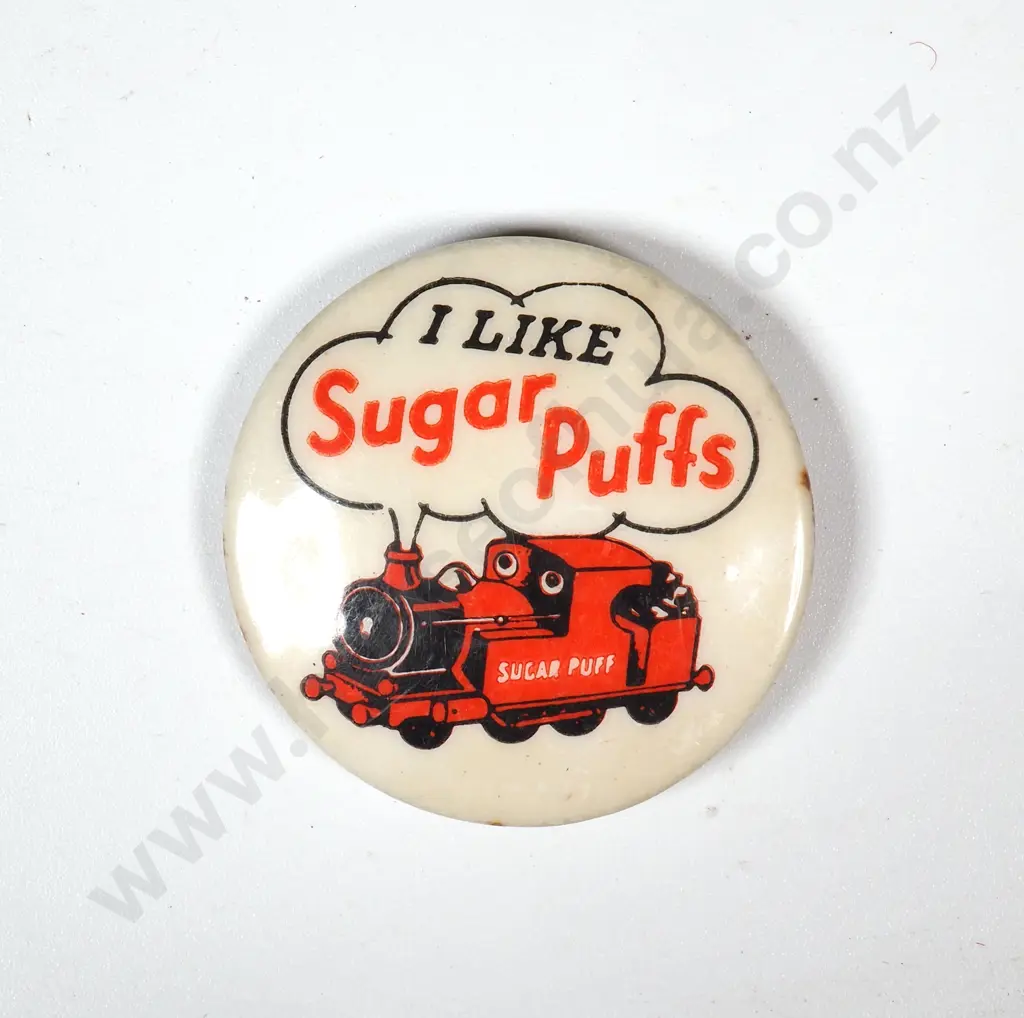 Vintage "I Like Sugar Puffs" Button Image 1++
