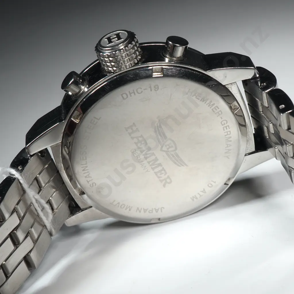 Haemmer German HC-1Quartz  Men's Chronograph Watch w Stainless Steel Case & Bracelet. It Features a 51mm Case Size The Image 1++