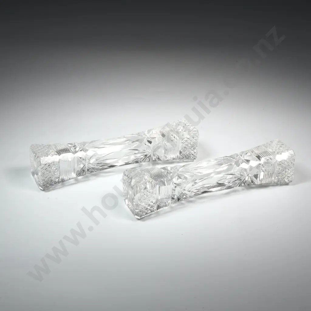 Pair Of Crystal Knife Rests  Image 1++